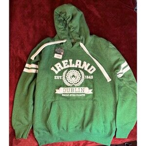 Pullover Hoodie Dublin Ireland Graphic The Temple Bar Print Irish Shamrock L